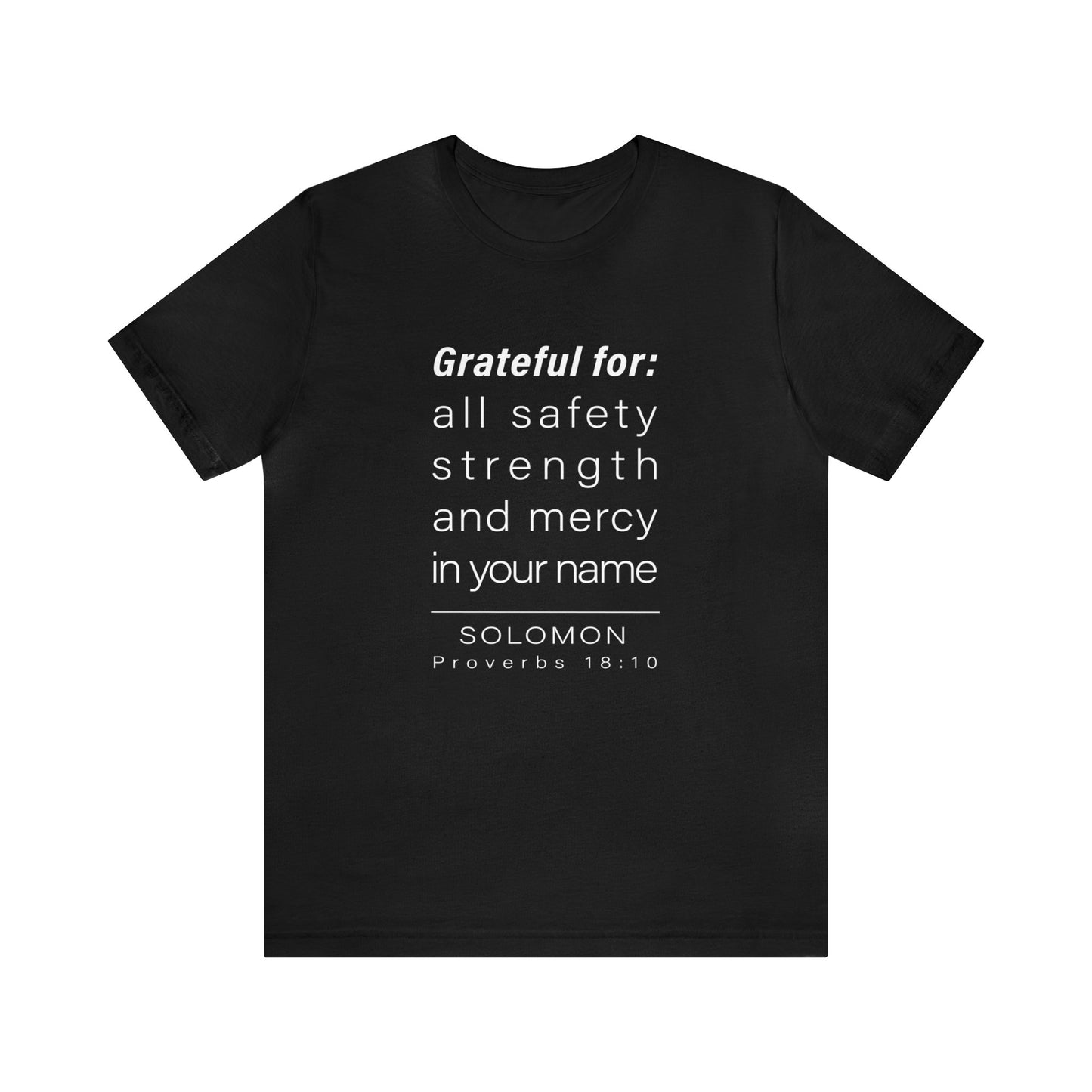 WYKProject Grateful for Proverbs 18:10 Short Sleeve T-Shirt