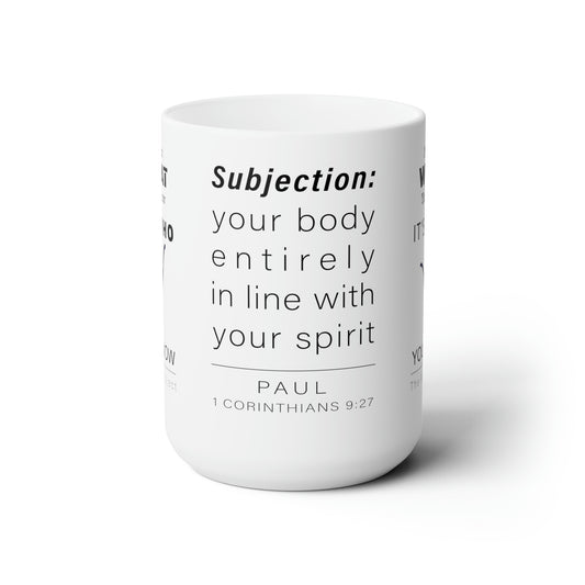 WYKProject Subjection White Ceramic Mug 15oz