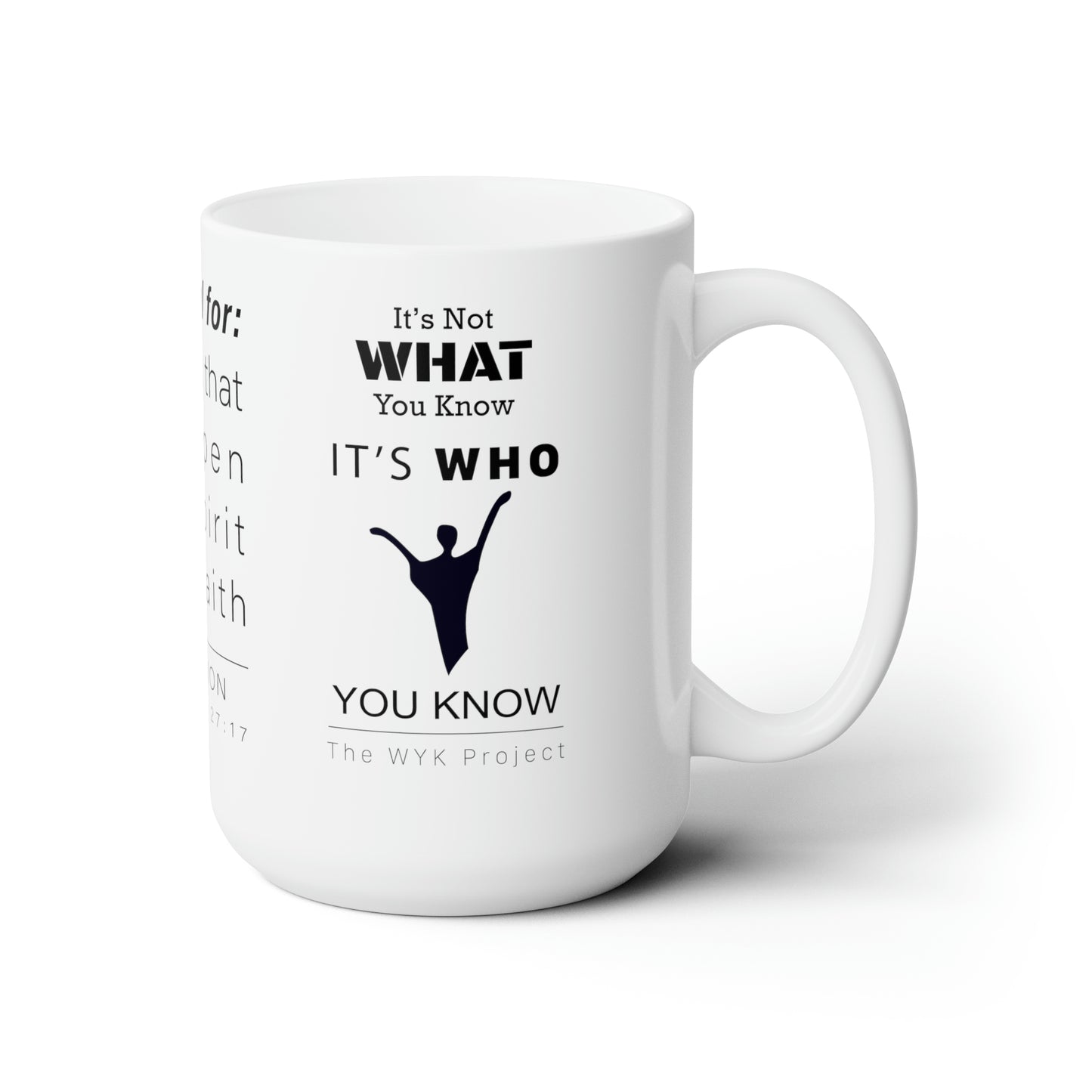 WYKProject Grateful from Proverbs 27:17 White Ceramic Mug 15oz