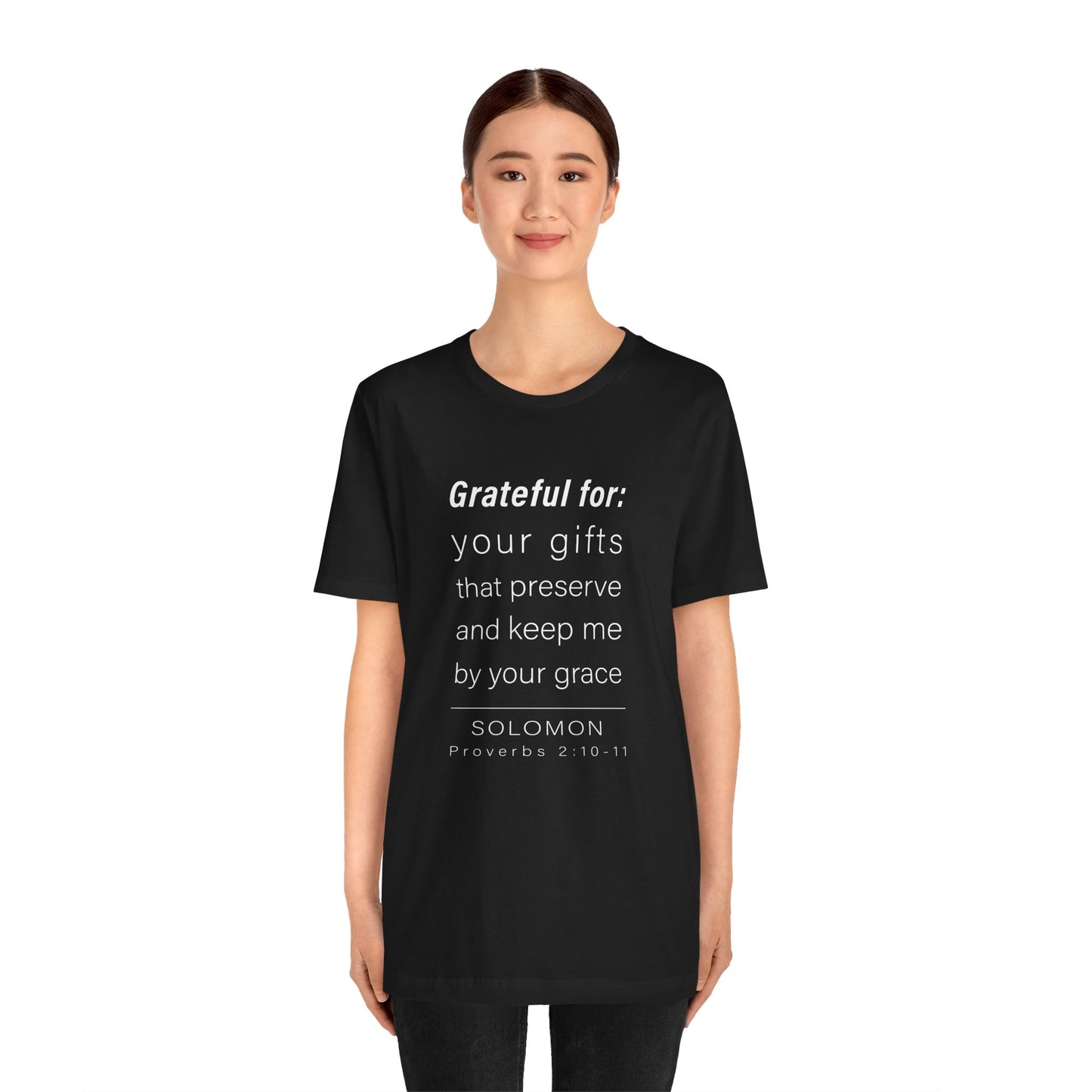 WYKProject Grateful for Proverbs 2:10-11 Short Sleeve T-Shirt