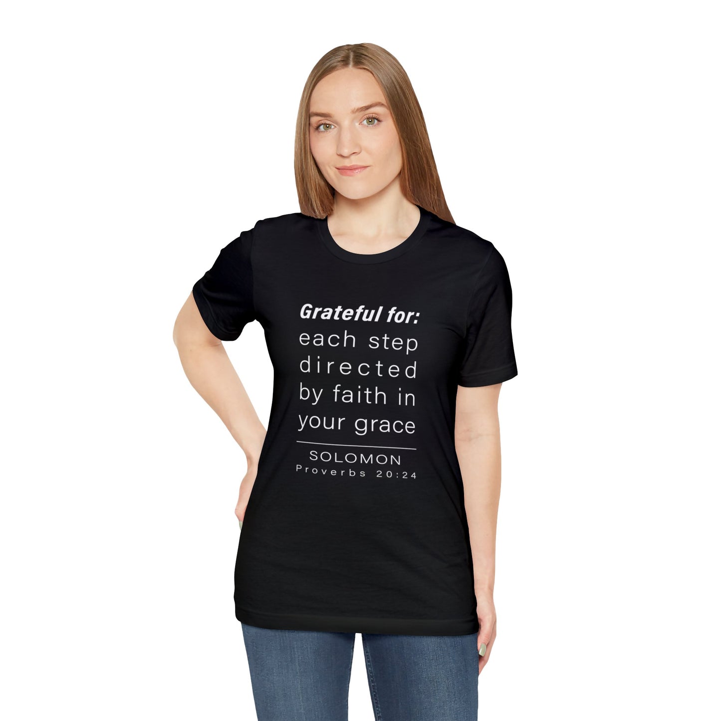 WYKProject Grateful for Proverbs 20:24 Short Sleeve T-Shirt