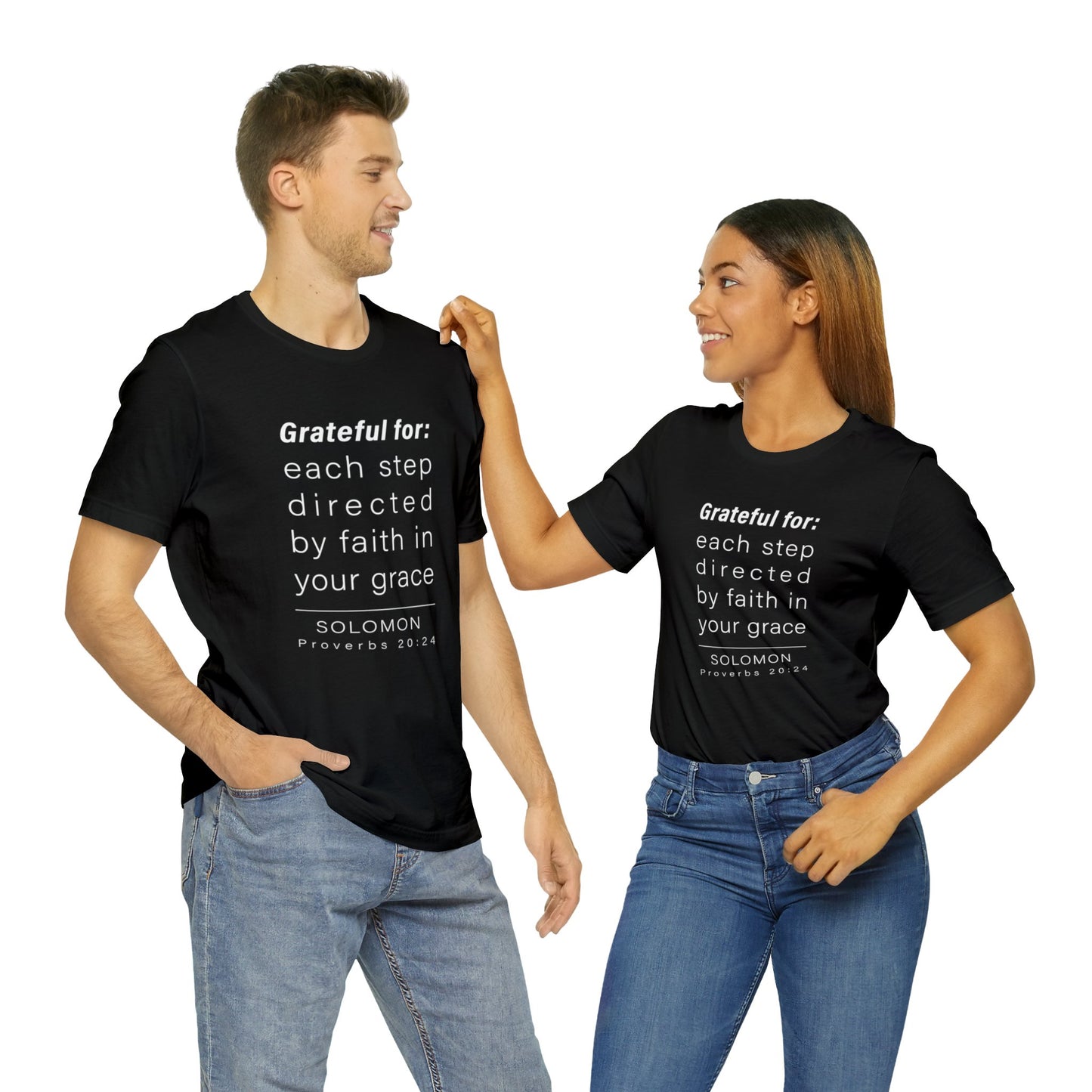 WYKProject Grateful for Proverbs 20:24 Short Sleeve T-Shirt