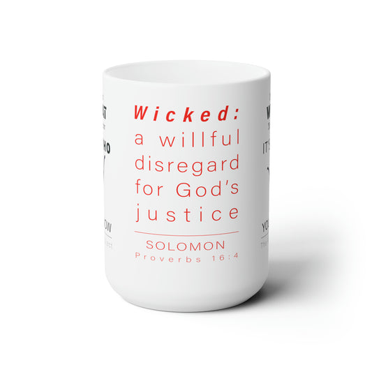 WYKProject Wicked White Ceramic Mug 15oz