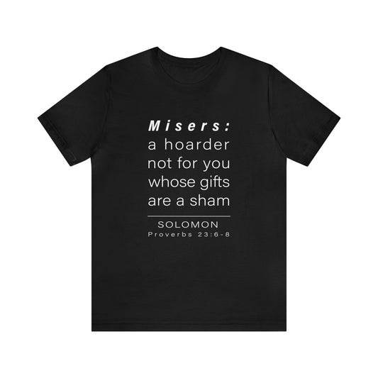 WYKProject Definition of Misers Short Sleeve T-Shirt