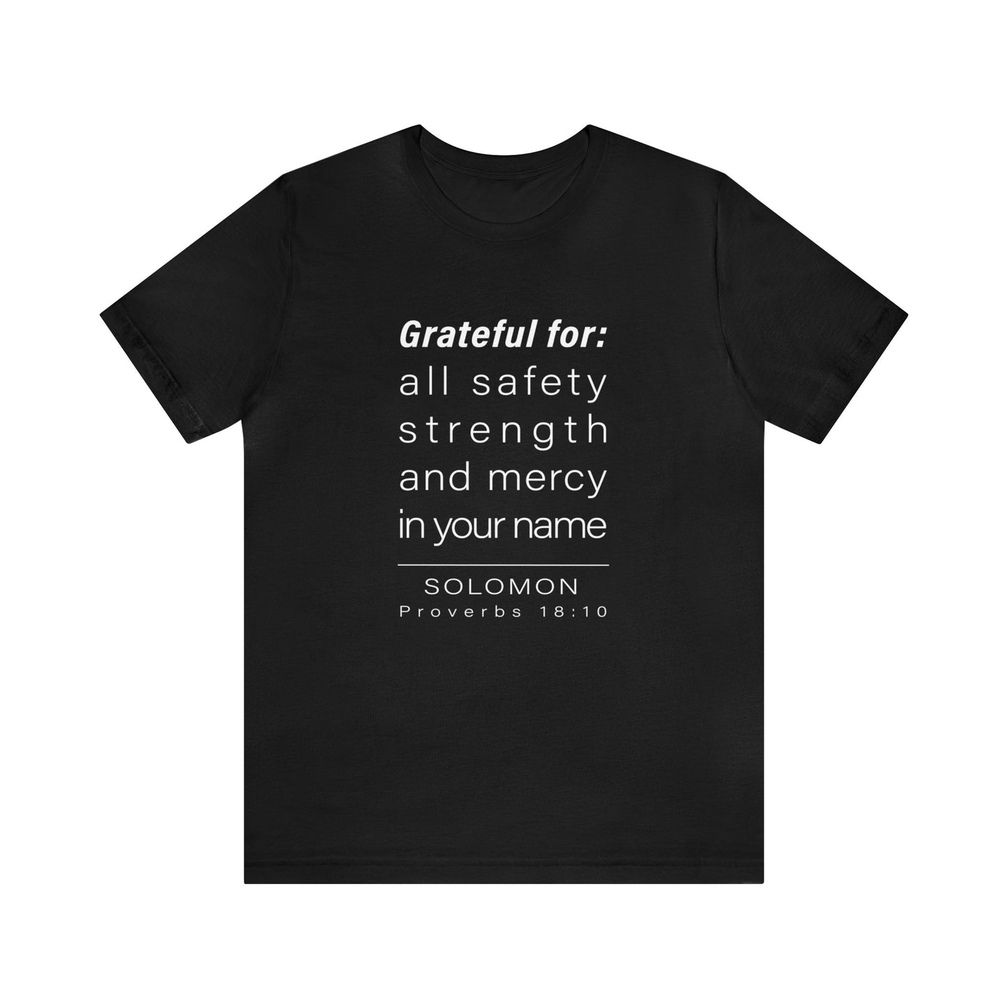 WYKProject Grateful for Proverbs 18:10 Short Sleeve T-Shirt