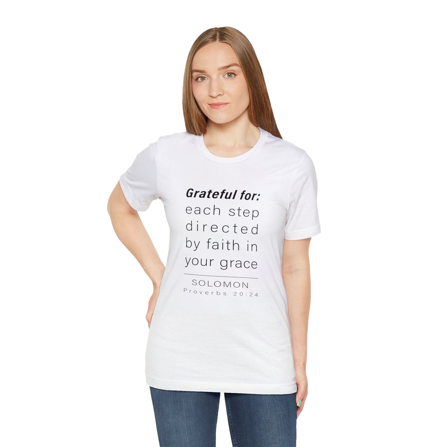 WYKProject Grateful for Proverbs 20:24 Short Sleeve T-Shirt