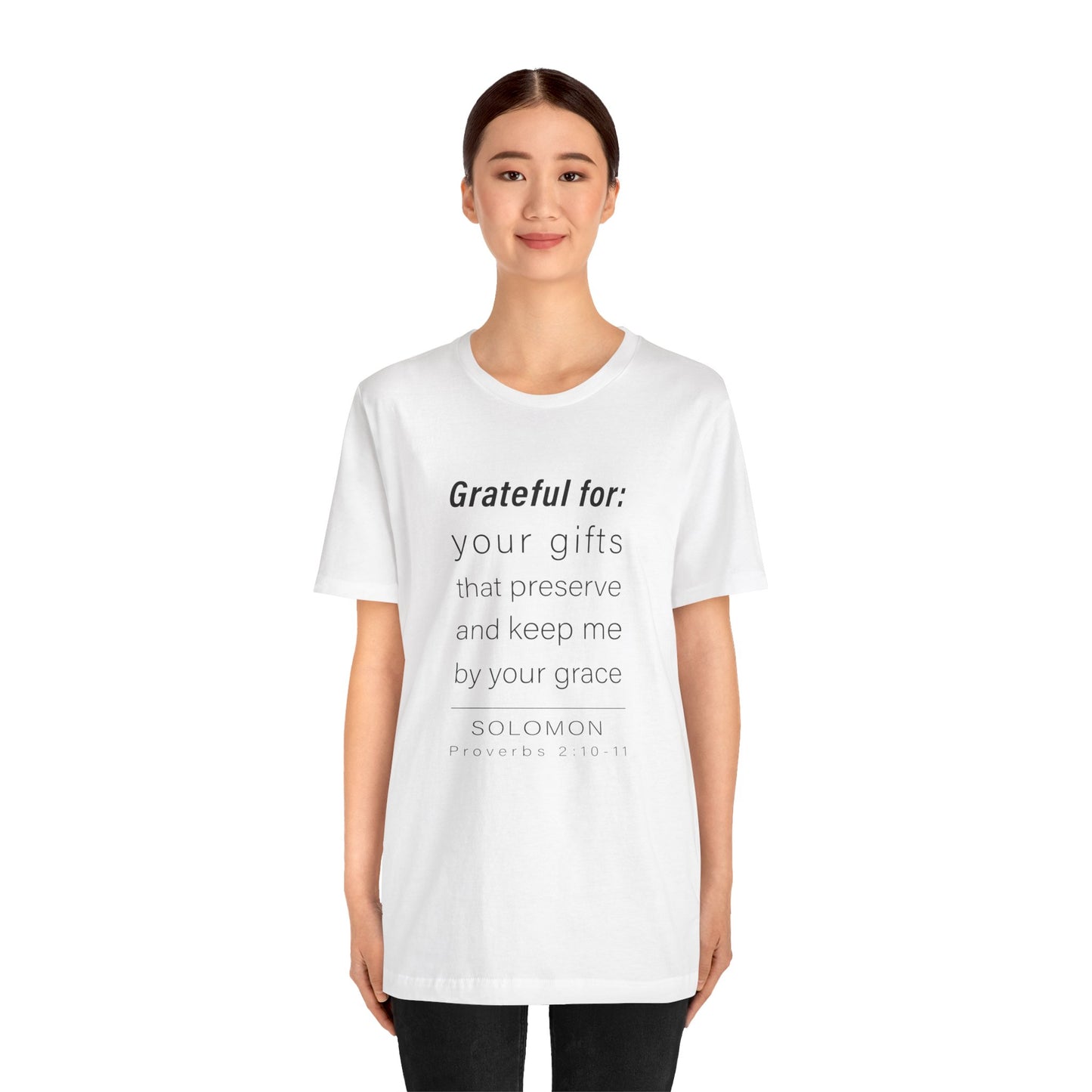 WYKProject Grateful for Proverbs 2:10-11 Short Sleeve T-Shirt