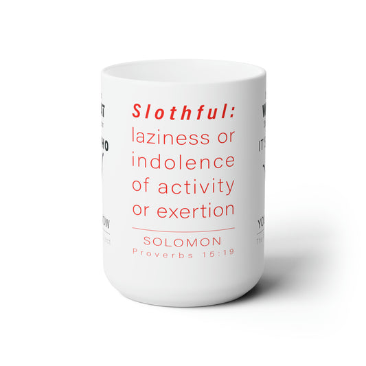 WYKProject Slothful White Ceramic Mug 15oz