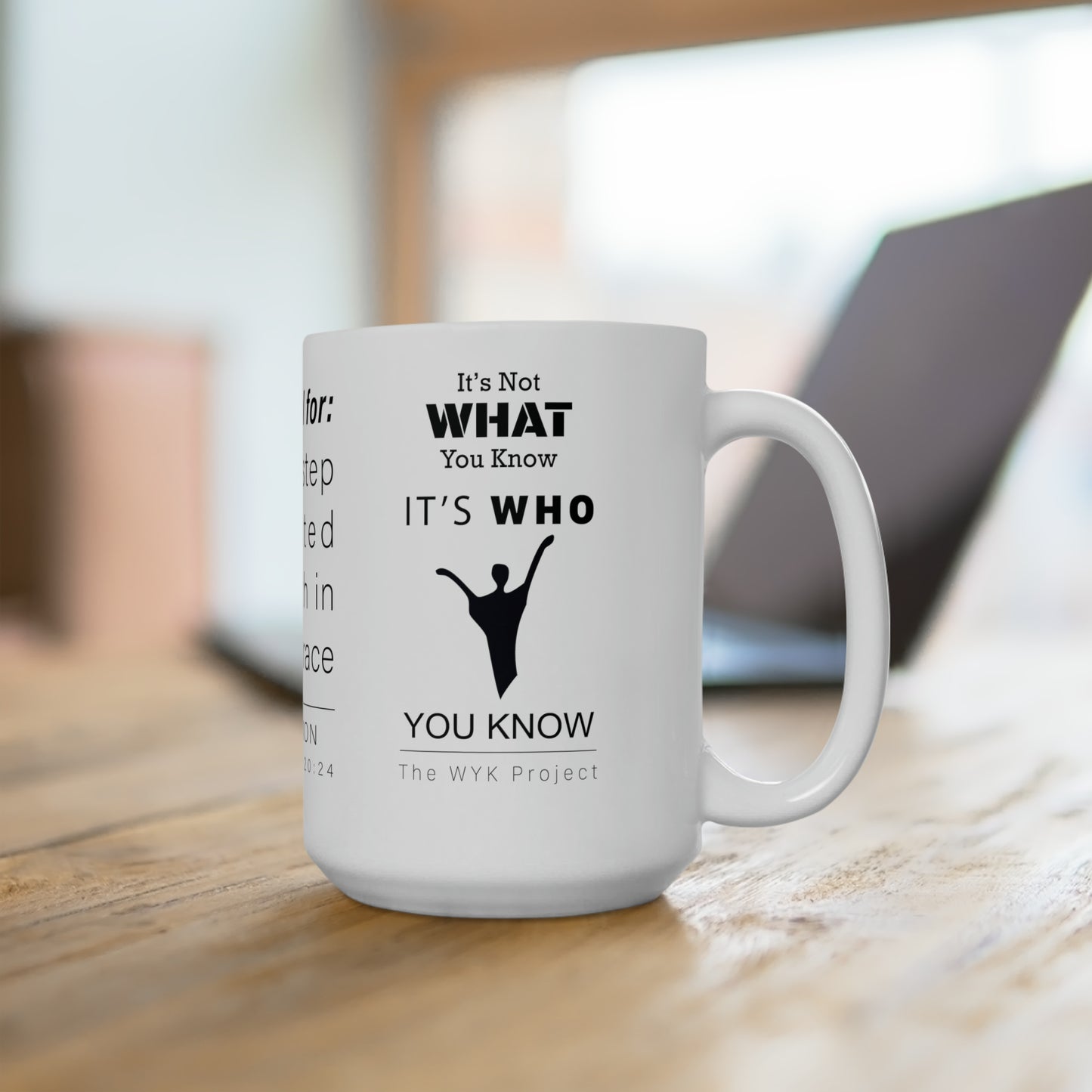 WYKProject Grateful from Proverbs 20:24 White Ceramic Mug 15oz