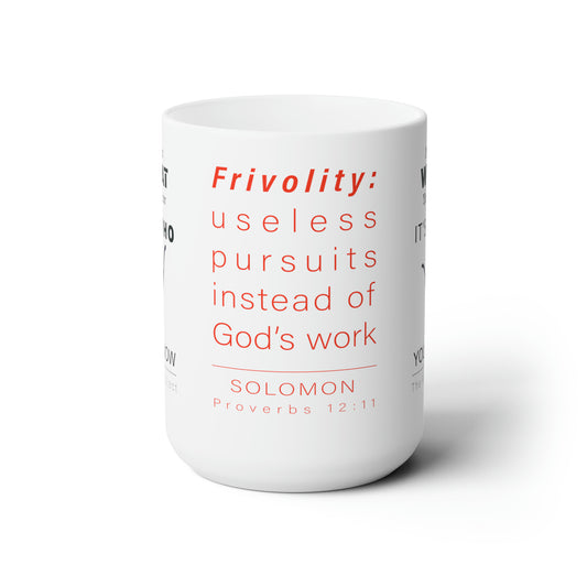 WYKProject Frivolity White Ceramic Mug 15oz