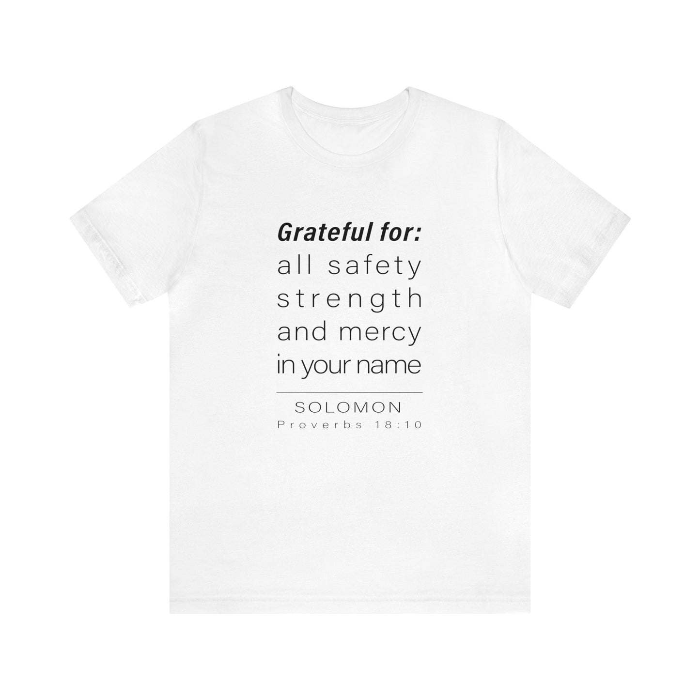 WYKProject Grateful for Proverbs 18:10 Short Sleeve T-Shirt