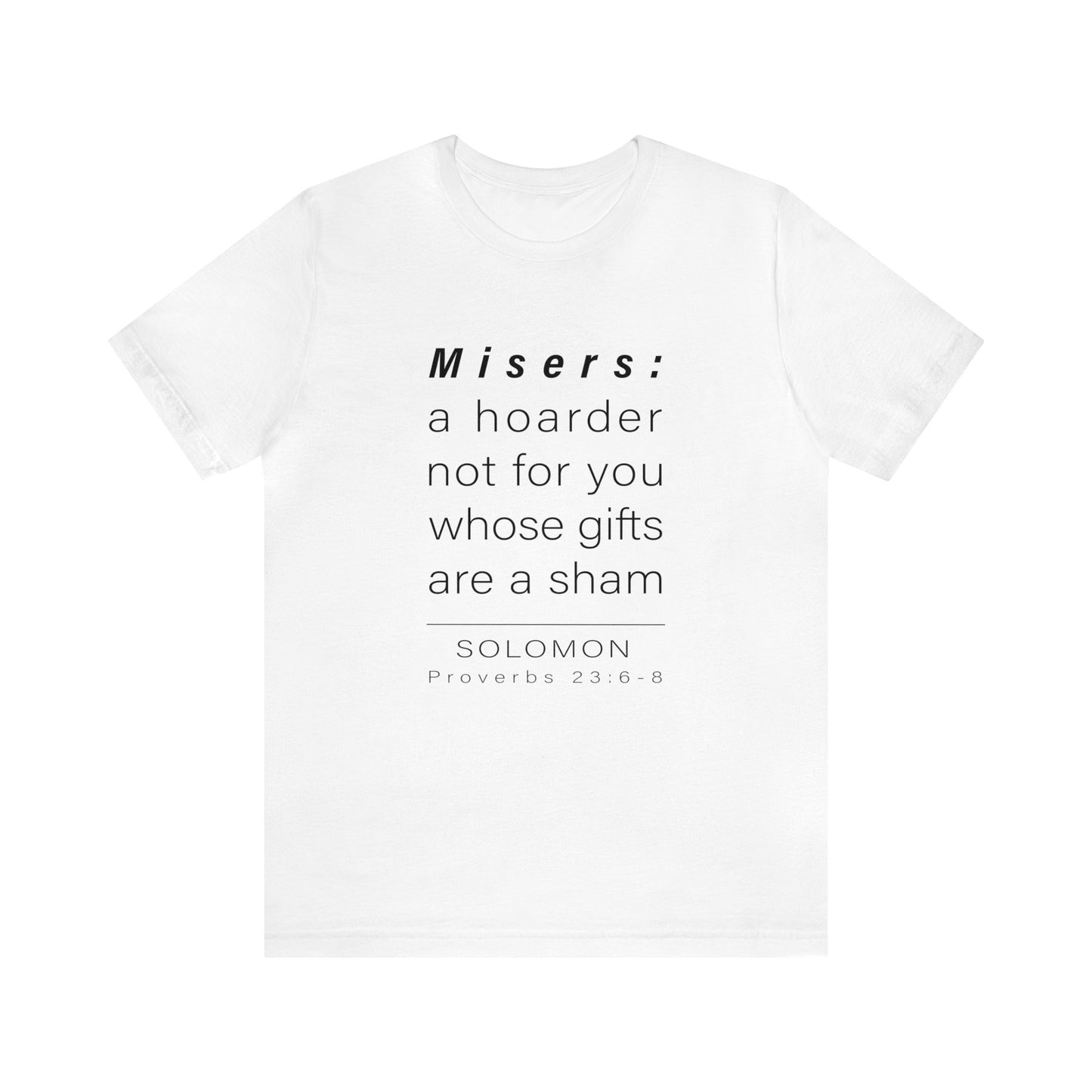 WYKProject Definition of Misers Short Sleeve T-Shirt