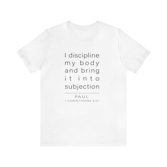 WYKProject 1 Corinthians 9:27 1 of 2 Short Sleeve T-Shirt